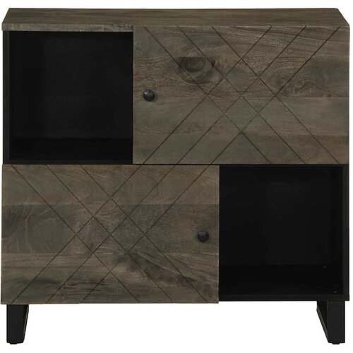  Komoda crna 80x33x75 cm Puno drvo Mango Slike