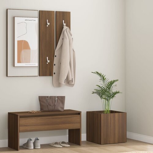 The Living Store Komplet pohi&amp;scaron;tva za predsobo rjavi hrast inženirski les - Komplet Pohi&amp;scaron;tva Za Predsobo, (21420240) Slike
