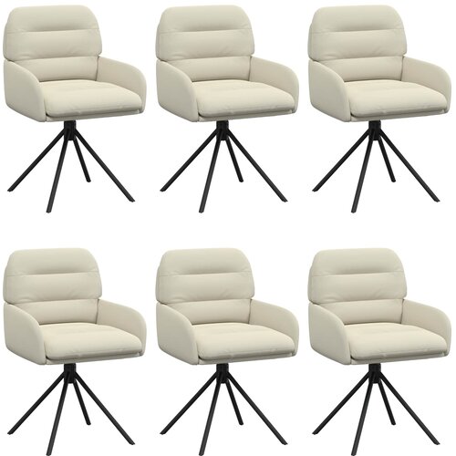 vidaXL Vrtilne jedilne stole 6 pcs Umetno usnje Krem 59 x 59,5 x 90 cm, (5000296813) Cene