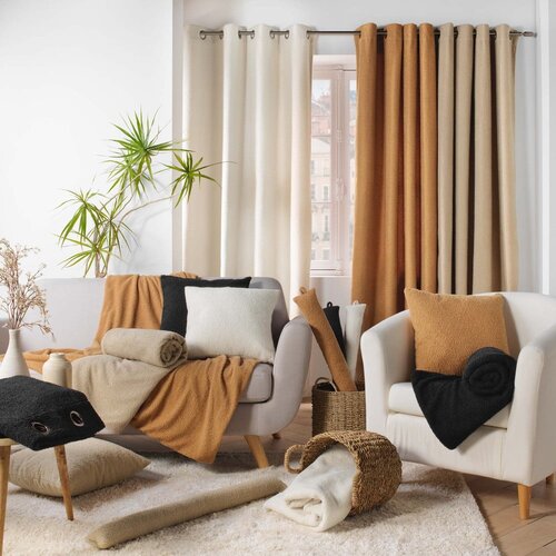 Douceur d int&amp;eacute;rieur Bež deka od flisa 180x220 cm Curly Wooly &amp;ndash; Slike