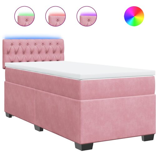Maison Chic Box spring postelja - Vzmetna postelja z vzmetnico roza 80x200 cm žamet SL16863, (21884339) Cene