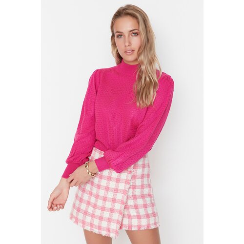 Trendyol Fuchsia Balloon Sleeve Knitwear Sweater Slike