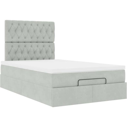VidaXL okvir kreveta s madracima svijetlosivi 120x200cm bar&amp;scaron;unasti Slike