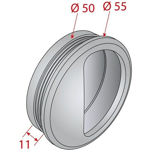 Valcomp by Mantion &Scaron;koljkasti ročaj (&Oslash; x Do: 50 x 11 mm, Srebrna) Cene