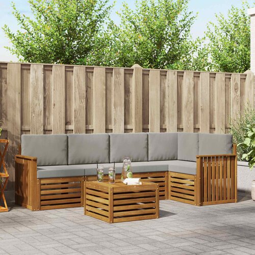  Set vanjskih sofa 6 kom. Prirodna i svijetlo siva Poliester Cene