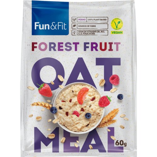 FUN&amp;amp;FIT Fun &amp;amp; Fit Ovsena ka&amp;scaron;a, Forest fruit, 60g Slike