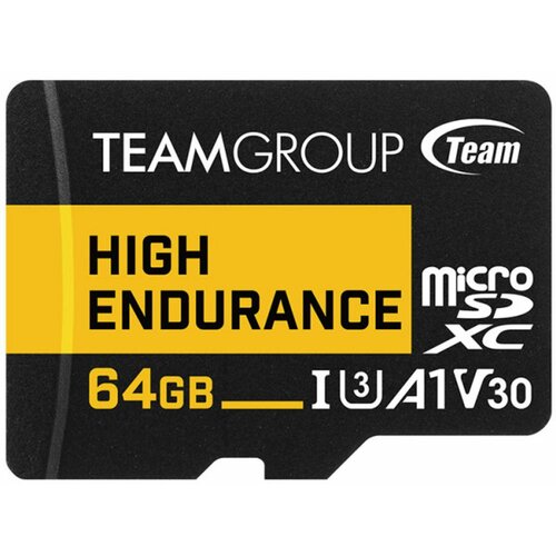 Team Group micro sdxc 64GB high endurance uhs-i U3 V30, 100/50MB/s, THUSDX64GIV3002 za video nadzor Slike