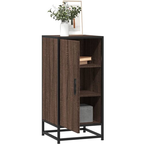  Komoda boja hrasta 35,5x35x76 cm konstruirano drvo i metal Slike