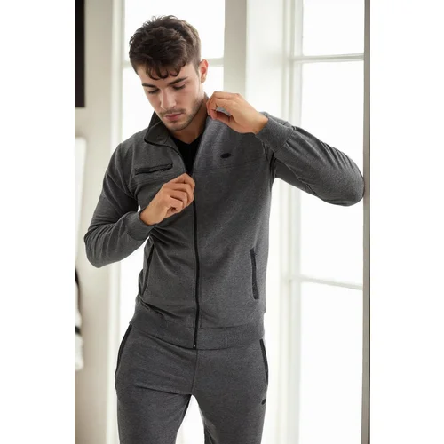 Dewberry 51357 Plus Size Mens Tracksuit Set-ANTHRACITE