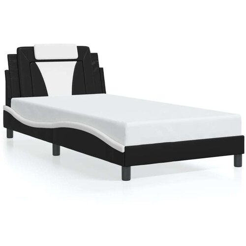 vidaXL Okvir kreveta LED crno-bijeli 100 x 200 cm od umjetne kože Cene