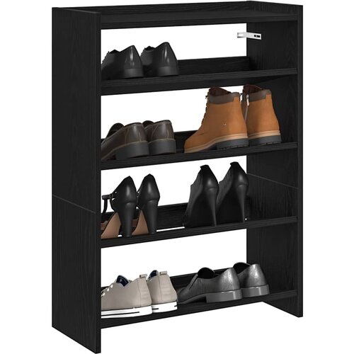 VidaXL Stalak za cipele crni 80x25x61,5 cm od konstruiranog drva Slike