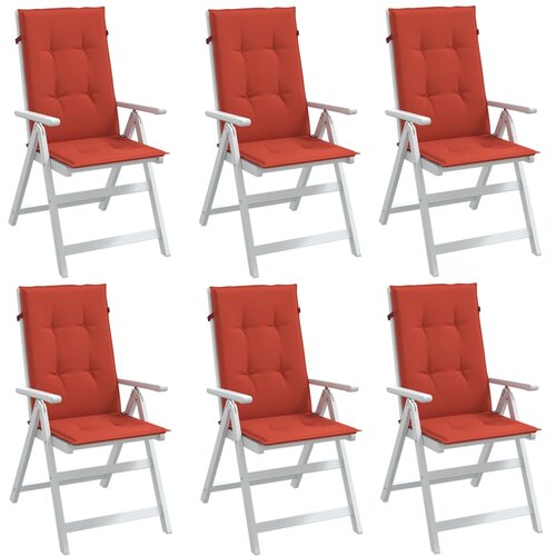 VidaXL Jastuci za stolice 6 kom pro&amp;scaron;arano crvena 120x50x4 cm tkanina Slike