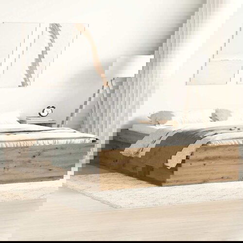 VidaXL Posteljni okvir brez vzmetnice artisian hrast 120x200 cm Slike