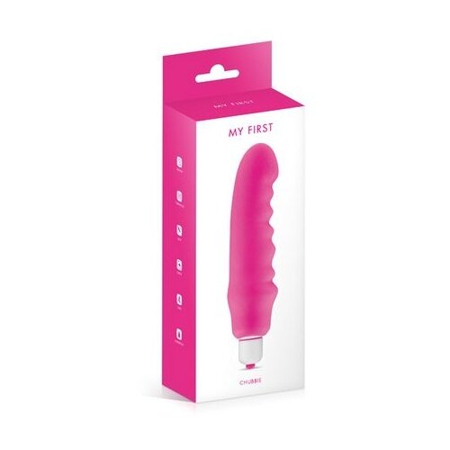  Rebrasti silikonski vibrator | My First Chubbie Pink Cene