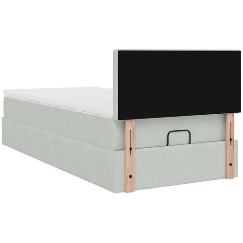VidaXL Okvir kreveta s madraca svijetlosivi 100x200 cm bar&amp;scaron;unasti Slike