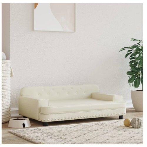 vidaXL Pasja postelja krem 90x53x30 cm umetno usnje Cene
