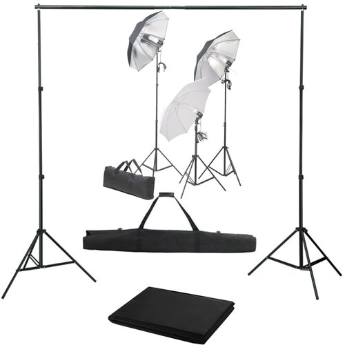 vidaXL fotografski studijski komplet s svetilkami in ozadjem Cene