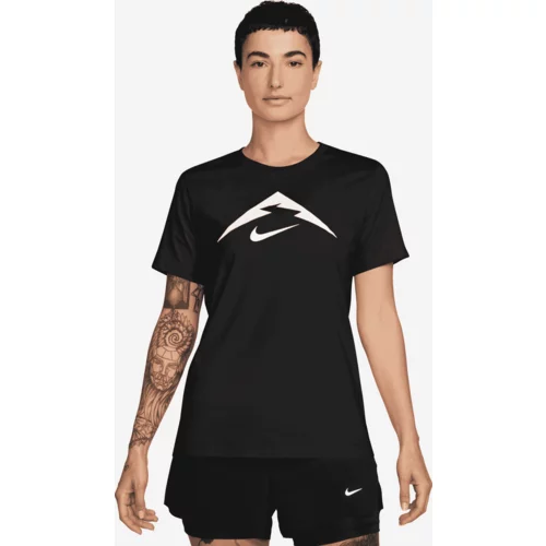 Nike Funkcionalna majica 'TRAIL' črna / bela
