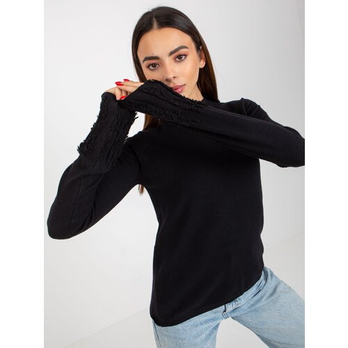 Fashion Hunters Black simple turtleneck with long sleeves Slike