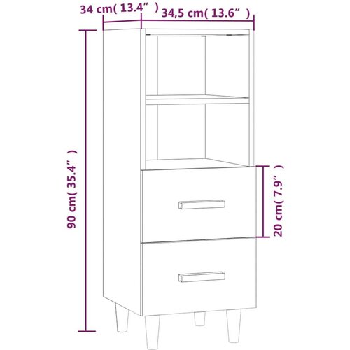  Komoda boja hrasta sonome 34 5x34x90 cm od konstruiranog drva Slike