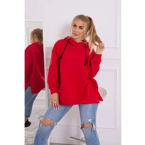 Kesi Insulated sweatshirt with a zipper on the side red