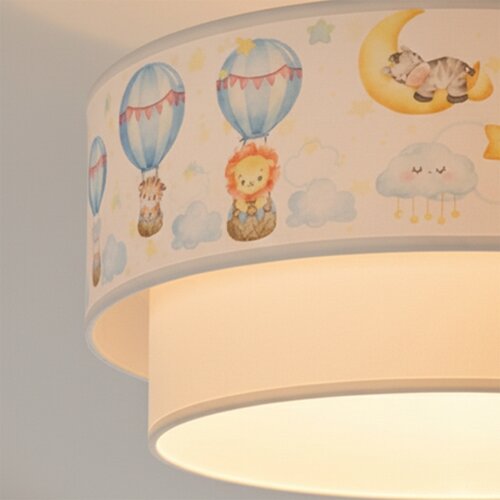  Brilagi-LED Dečiji plafonski luster BOBO 1xE27/10W/230V prečnik 40 cm bela/bež/sa životinjskim motivom. Slike