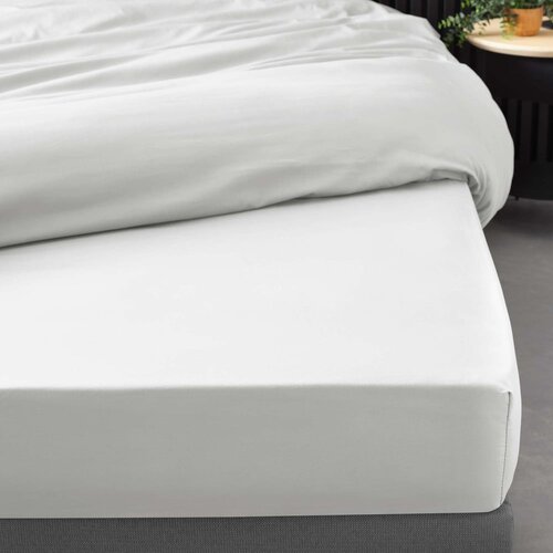 Douceur d int&amp;eacute;rieur Bijela plahta s gumom od pamučnog perkala 90x190 cm Percaline &amp;ndash; Slike