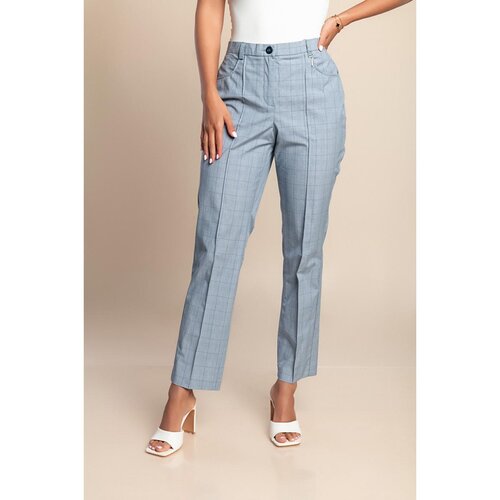 Fenzy Plus Size Karirane Hlače, Svijetloplave Cijene