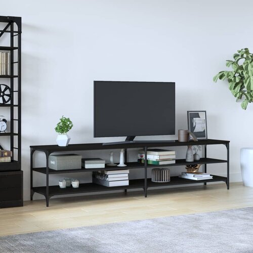 vidaXL TV omarica črna 200x30x50 cm inženirski les in kovina Cene
