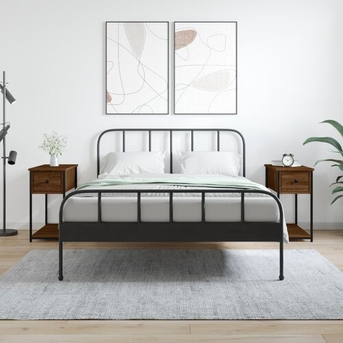 vidaXL Nočna omarica 2 kosa rjavi hrast 30x60x60 cm inženirski les Cene