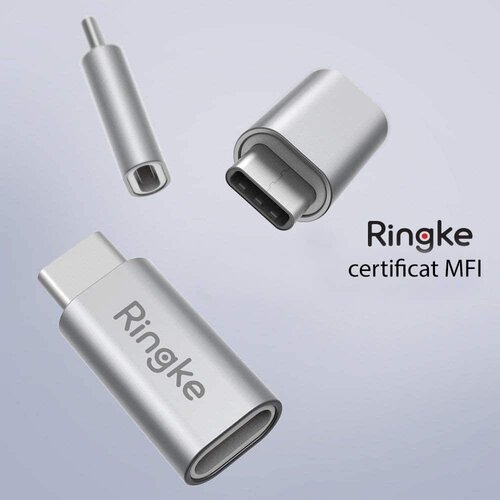 Ringke Vrhunski adapter MFI (narejen za iPhone) hitro polnjenje - Lightning na Type-C - siv Slike