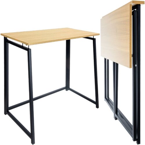 Ruhhy sklopivi radni stol u loft stilu 80 x 40 cm, crni/drvo Cijene