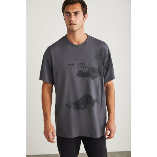 GRIMELANGE Kyrie Basic Crew Neck Gray T-shirt Slike