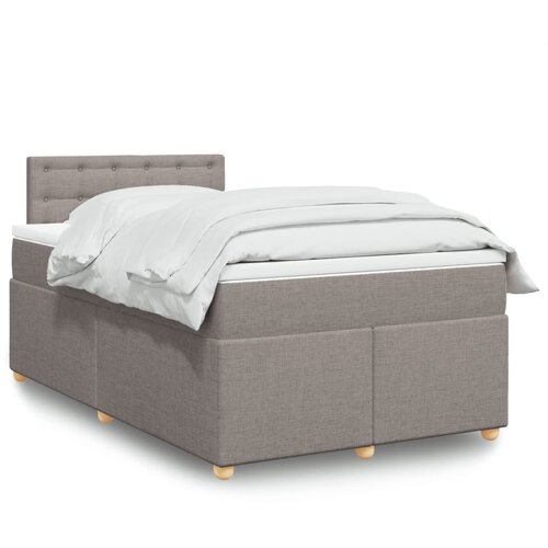 VidaXL Box spring postelja z vzmetnico taupe 120x200 cm blago Slike