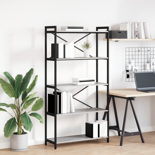 VidaXL Knjižna omara Siva sonoma 80 x 30 x 153 cm Konstruiran les Slike