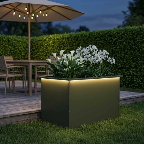  Vrtna posuda za sadnju s LED svjetlom Maslinastozelena - Maslinastozelena 50 x 80 x 48 cm 1 Cene