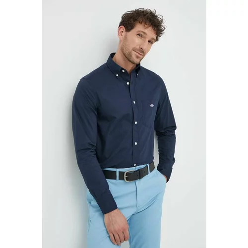 Gant Bombažna srajca moška, mornarsko modra barva