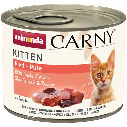  Me&scaron;ano varčno pakiranje animonda Carny Kitten 12 x 200 g - Govedina & puran Cijene