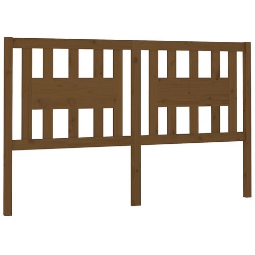  Uzglavlje smeđa boja meda 126 x 4 x 100 cm od masivne borovine Slike