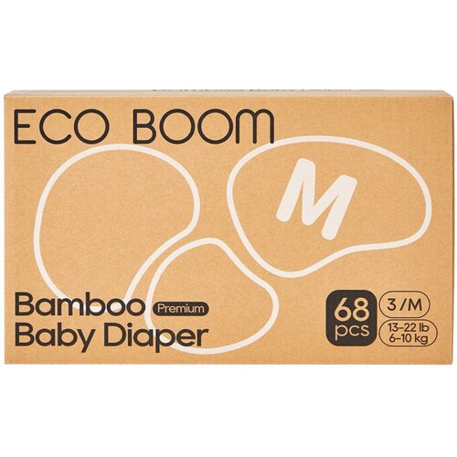 Eco boom Eco Boom Pelene za bebe biorazgradive Pure Premium M 6-10kg 68kom Slike