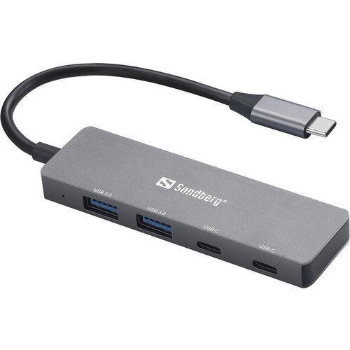 Sandberg USB-C hub razdelilnik, 4-v-1 2x USB-A, 2x USB-C, (5000117598) Cene
