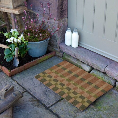 Artsy Doormats Predpražnik iz kokosovih vlaken 40x60 cm Pink and Blue Check &amp;ndash; Slike