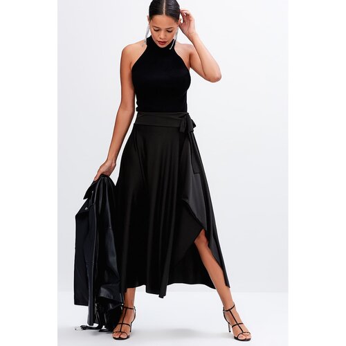 Cool & Sexy Women's Black Asymmetrical Skirt LV52 Slike