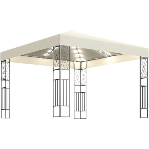 vidaXL Paviljon z LED lučkami 3x3 m krem blago Cene