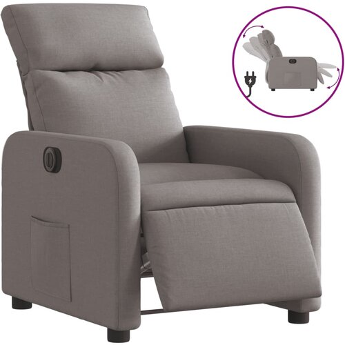 vidaXL Električni naslonjač od tkanine smeđesivi Cene