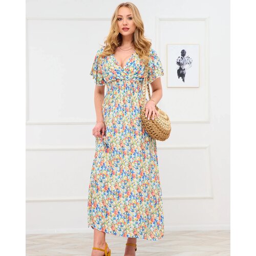 Resti Yellow women's floral maxi dress - Clothing Cene