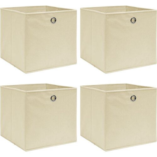 vidaXL Kutije za pohranu 4 kom krem 32 x 32 x 32 cm od tkanine Cijene