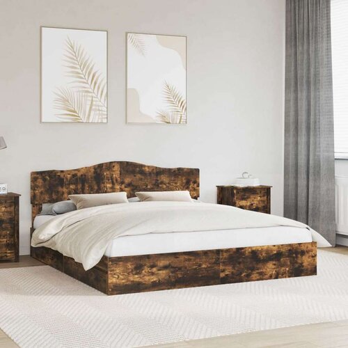  krevet s od storage s uzglavljem dimljeni hrast 180 x 200 cm Cene