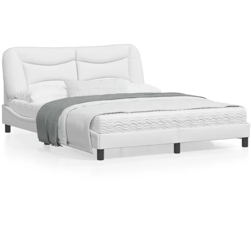 vidaXL Okvir za krevet s uzglavljem bijeli 160x200 cm od umjetne kože