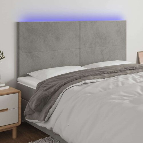  Uzglavlje svjetlosivo 180x5x118/128 cm bar&amp;scaron;unasto Slike